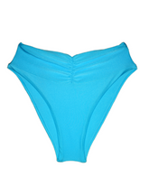 Women's blue high waisted swimwear bottoms