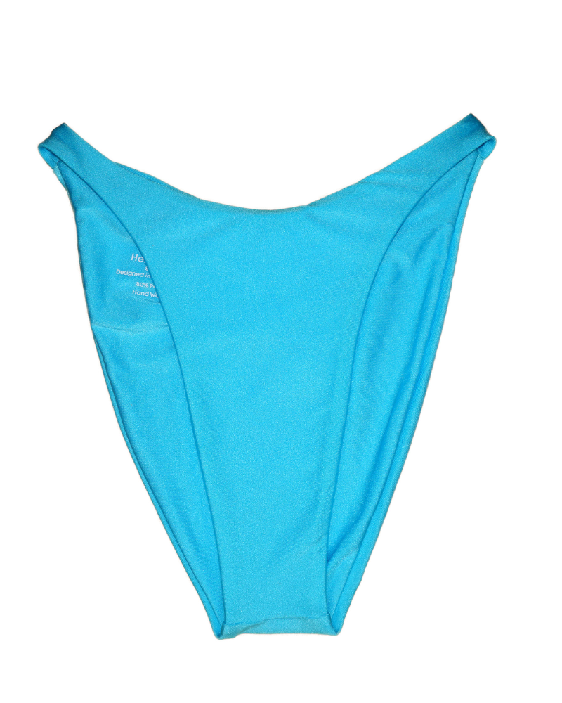 Blue Women's swimwear bottoms with modern fit features. Ultra figure flatterihng