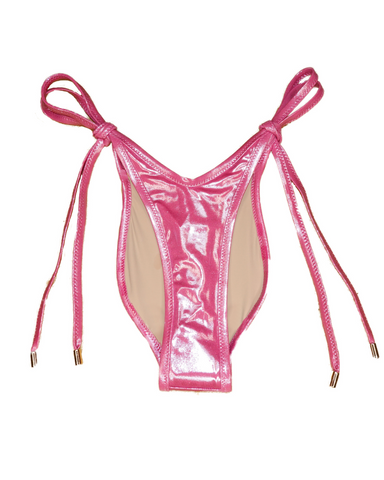 Pink swimwear bottom with ties