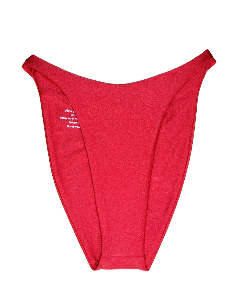 Cherry Red Bikini Bottoms for Women